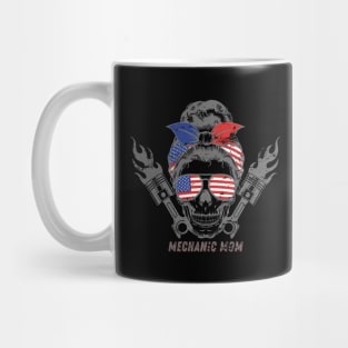 Mechanic Mom USA American Flag Mug